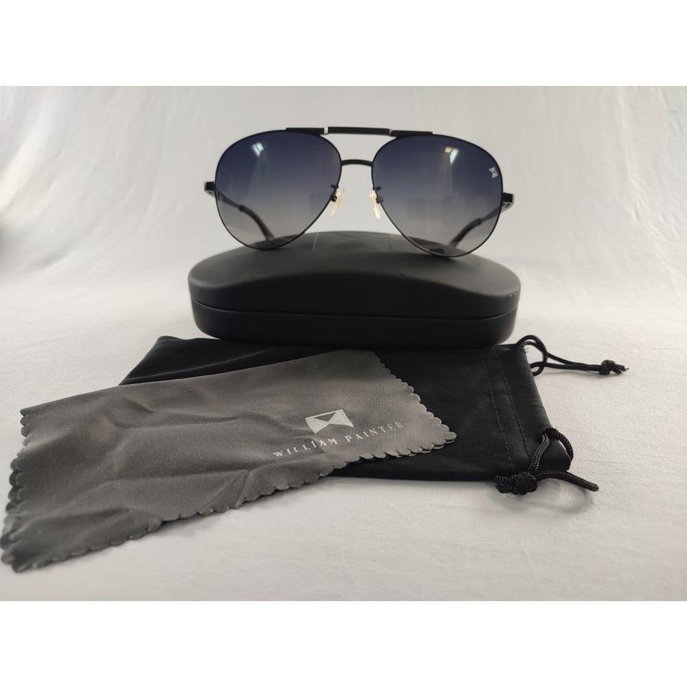 William Painter‎ The Empire Titanium Sunglasses Black Polarized Aviator